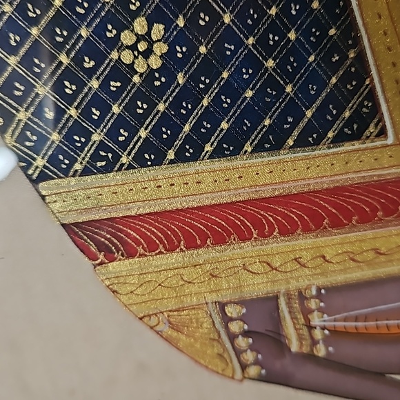 Silk Screen Temple Elephant Traditionally Dressed. India Authentic - Picture 7 of 13